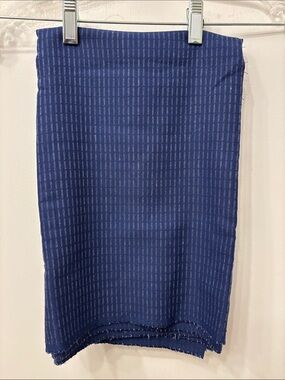 Vintage Navy Blue Pinstripe Wool Fabric - 60 x 40 inches
